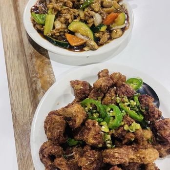 Silver Garden - Top - Chicken in Black Bean Sauce  Bottom - Pepper Salted Spareribs - Chinese Near Me - Sacramento, California