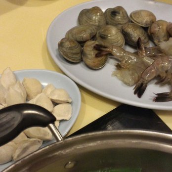 Hot Spot - Dumplings, clams, shrimp before cooking them. - Asian Fusion Near Me - Fairfax, Virginia