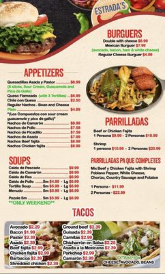 Menu photo 1 Estrada’s Mexican Restaurant San Antonio, TX Menu photo 1 Estrada’s Mexican Restaurant San Antonio, TX
