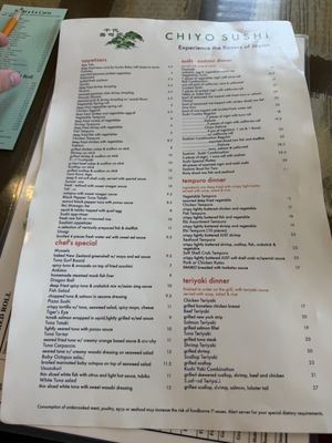 Menu photo 1 Chiyo Sushi Baltimore, MD