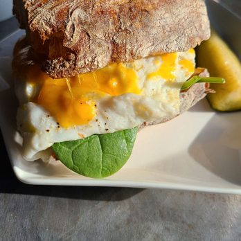 The Corner Beet - Regular sandwich -chiabatta bread, beyond suasage, eggs cheese spinach leavess and delicious mayo sauce (spiced pickle on the side - Juice Bars & Smoothies Near Me - Denver, Colorado The Corner Beet - Regular sandwich -chiabatta bread, beyond suasage, eggs cheese spinach leavess and delicious mayo sauce (spiced pickle on the side - Juice Bars & Smoothies Near Me - Denver, Colorado