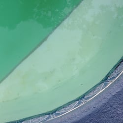 Sutcliffe's Pools & Spas - Pool water should be blue + free of algae if, indeed, you are cleaning and treating water correctly as proclaimed. Typical.