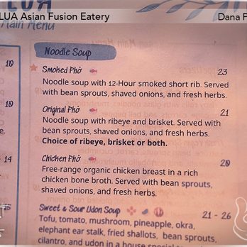 LUA Asian Fusion Eatery - Menu - Noodle Soup - Asian Fusion Near Me - Dana Point, California LUA Asian Fusion Eatery - Menu - Noodle Soup - Asian Fusion Near Me - Dana Point, California