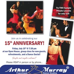 Arthur Murray Dance Studio - Join us for our 15th year Anniversary Party & Open House! Everyone is welcome :)
