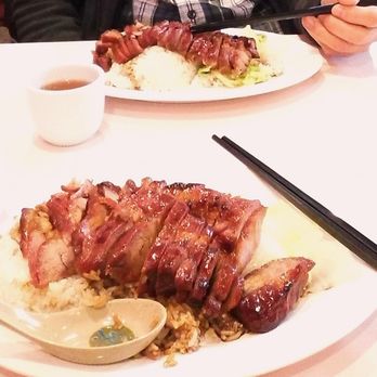 Tin Wong - BBQ Pork over rice with cabbage on the side - Noodles Near Me - New York, New York Tin Wong - BBQ Pork over rice with cabbage on the side - Noodles Near Me - New York, New York
