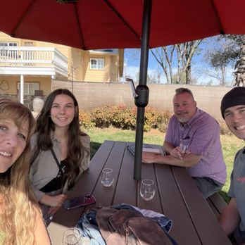 Montoliva Vineyard & Winery - 4 of us waiting for the rest to arrive. - Wineries Near Me - Grass Valley, California Montoliva Vineyard & Winery - 4 of us waiting for the rest to arrive. - Wineries Near Me - Grass Valley, California