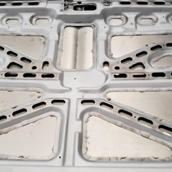California Soda Blast - Underside of Chevy truck hood blasted