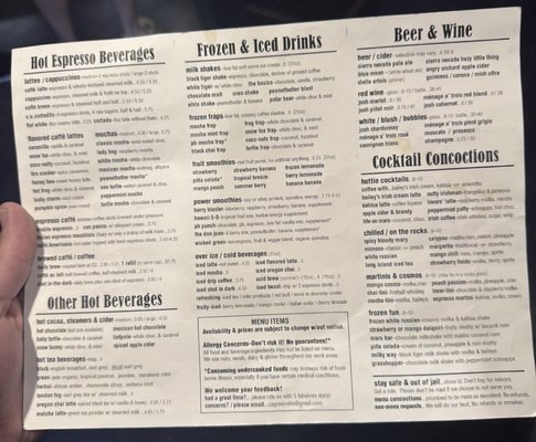 Menu photo 1 Coffee Underground Greenville, SC