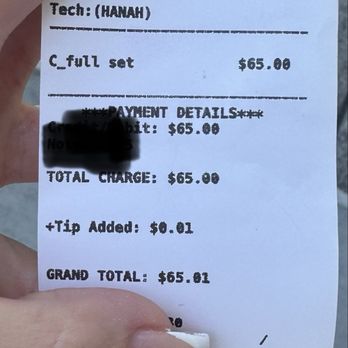 Kinglady Nails & Spa - Amount I was still charged - Nail Salons Near Me - Las Vegas, Nevada