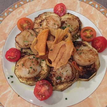 Restaurante Tropical - Scallops + aubergines. - Catalan Near Me - Gava, B Restaurante Tropical - Scallops + aubergines. - Catalan Near Me - Gava, B