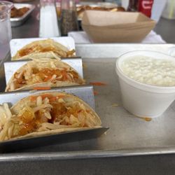 Pier 28 Pizza And Grill - Grilled Shrimp Tacos with a side of cottage cheese