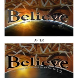 Red Alpha Custom Prints - Believe theme design for Life Church