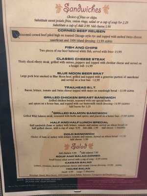 Menu photo 3 Trailhead Restaurant Estes Park, CO