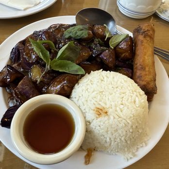 Anna's Vegan Cafe - Eggplant Basil Lunch Special only $12 - big portion - Vegetarian Near Me - Sacramento, California Anna's Vegan Cafe - Eggplant Basil Lunch Special only $12 - big portion - Vegetarian Near Me - Sacramento, California