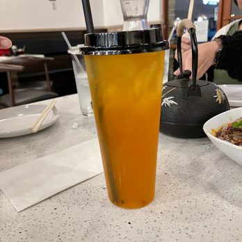 Pan Dumpling House - Iced Passionfruit Tea - Chinese Near Me - Corona, California Pan Dumpling House - Iced Passionfruit Tea - Chinese Near Me - Corona, California