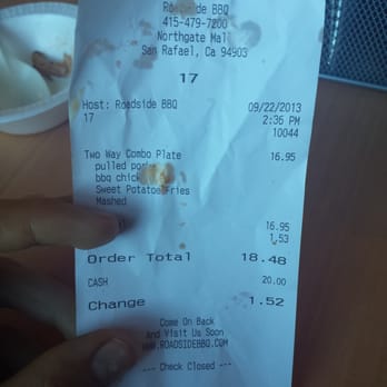 Roadside BBQ - Spent $18.48 and got barely any food. Disappointing. - Barbeque Near Me - San Rafael, California Roadside BBQ - Spent $18.48 and got barely any food. Disappointing. - Barbeque Near Me - San Rafael, California