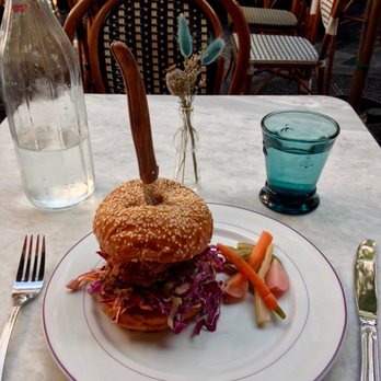 Violet Bistro - Chicken sandwich with cold pickled vegetables. - French Near Me - Los Angeles, California Violet Bistro - Chicken sandwich with cold pickled vegetables. - French Near Me - Los Angeles, California