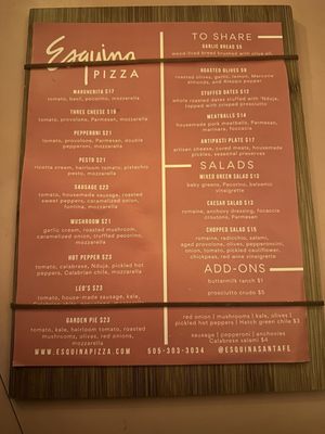 Menu photo 8 Esquina Pizza Santa Fe, NM Menu photo 8 Esquina Pizza Santa Fe, NM