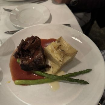 Belfry Inn & Bistro - Burgundy Braised Beef Short Rib Pommes gratin / Bacon Onion Jam / Burgundy Jus - New American Near Me - Sandwich, Massachusetts