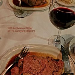 The Backyard Steak Pit - Prime Rib, Potatoes and Josh Cabernet .