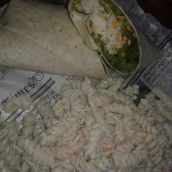 Harps American Pub & Grill - Chicken salad wrap and side pasta salad - Burgers Near Me - Jacksonville, Florida