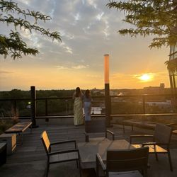 Outside terrace and sunset
