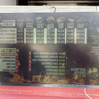 Gumption Chef - Menu - Food Trucks Near Me
