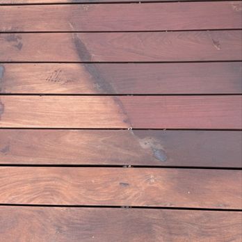 Great Dane Fence Staining - The part that was protected from the elements vs not, one month later - Fences & Gates Near Me - Austin, Texas Great Dane Fence Staining - The part that was protected from the elements vs not, one month later - Fences & Gates Near Me - Austin, Texas
