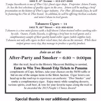 Ybor Aficionado Days - Participating cigar shops - Festivals Near Me Ybor Aficionado Days - Participating cigar shops - Festivals Near Me