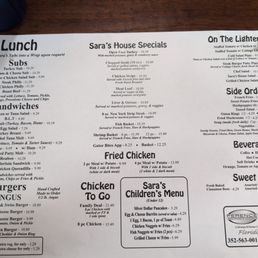 Large placemat menu Large placemat menu
