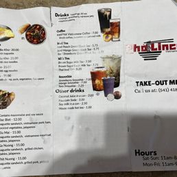 Take out menu Take out menu