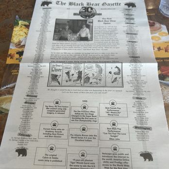 Black Bear Diner Ventura - Menu front page - Diners Near Me - Ventura, California