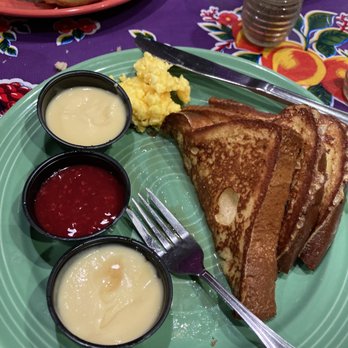 The Flying Biscuit Cafe - "Unstuffed" French toast with yummy sauces - New American Near Me - Gainesville, Florida The Flying Biscuit Cafe - "Unstuffed" French toast with yummy sauces - New American Near Me - Gainesville, Florida