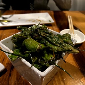 Morimoto Napa - shishoto pepper. look at that oil - Japanese Near Me - Napa, California
