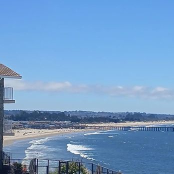 Shore Cliff Hotel - View of the pool and pier from our balcony - Hotels Near Me - Pismo Beach, California Shore Cliff Hotel - View of the pool and pier from our balcony - Hotels Near Me - Pismo Beach, California
