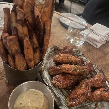 Osamil - Soy garlic wings and Sweet Potato Fries - Korean Near Me - New York, New York Osamil - Soy garlic wings and Sweet Potato Fries - Korean Near Me - New York, New York