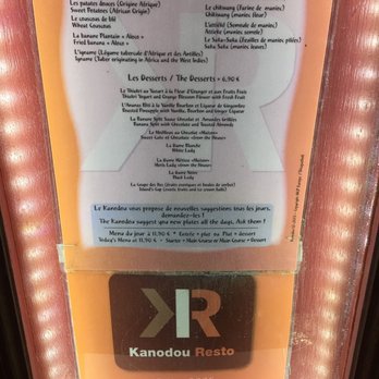 Kanadou Resto - Menu posted near front door - African Near Me - Saint-Gilles, BRU