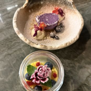 Sampa - Ube cheesecake and lychee panna cotta. The panna cotta was outstanding! - Asian Fusion Near Me - Los Angeles, California