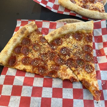 Upside Pizza - Pepperoni Pizza (parmesan , red pepper, and herbs added by me) - Pizza Near Me - New York, New York