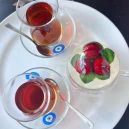 The owner offers us Turkish tea in the mornings!