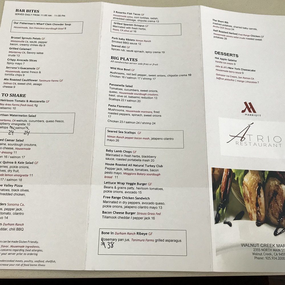 Atrio - Menu, backside - Wine Bars Near Me - Walnut Creek, California Atrio - Menu, backside - Wine Bars Near Me - Walnut Creek, California
