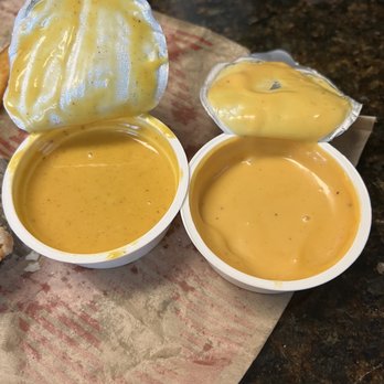 Bojangles - Honey mustard on the right has been in my fridge for months and it was fresher. - Fast Food Near Me - S Goldsboro, North Carolina