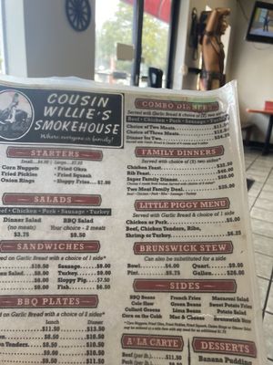 Menu photo 2 Cousin Willie's Smokehouse Baldwin, FL