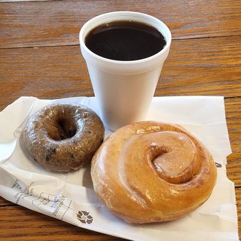 Nini's Fresh Donuts - Blueberry donut, cinnamon roll, cuppa joe breakfast. - Donuts Near Me - Nacogdoches, Texas