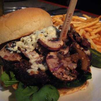 Yard House - Peppercrusted Gorgonzola Burger - New American Near Me - Costa Mesa, California