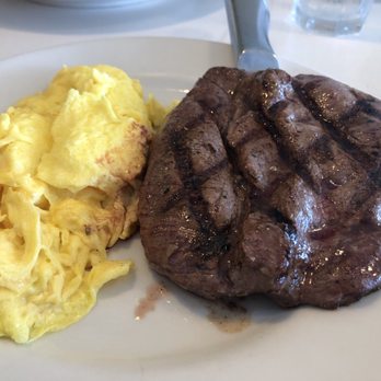 Bea Bea's - NY steak (medium rare) with scrambled eggs. - Coffee & Tea Near Me - Burbank, California
