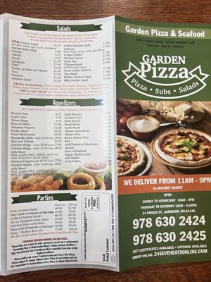 Menu photo 1 Garden Pizza & Seafood Gardner, MA