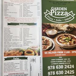 Garden Pizza & Seafood - Menu 2024
