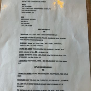Flip Flops On The Dock - Drink menu - American Near Me - Plattsburgh, New York Flip Flops On The Dock - Drink menu - American Near Me - Plattsburgh, New York
