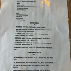 Drink menu